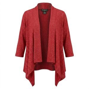 NWT Nue Options Red Knit Stretch 3/4 Sleeve Sweater Women Petite Size PL